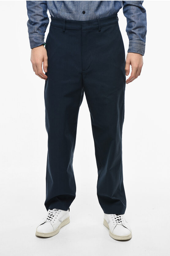 Department 5 Baggy Fit Twill Trousers With Belt Loops In Black