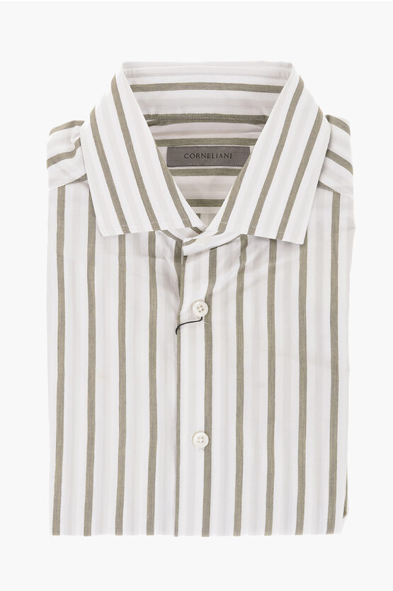 Corneliani Balanced Stripe Cotton Shirt In Multi