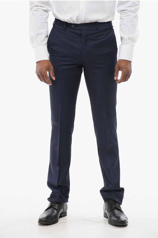 Corneliani Balanced Stripe Leader Virgin Wool Pants