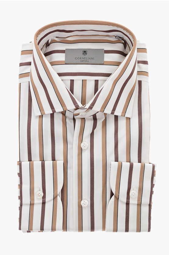 Corneliani Balanced Striped Cotton Shirt In Multi