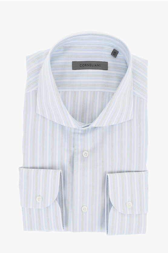 Corneliani Balanced Striped Poplin Cotton Shirt