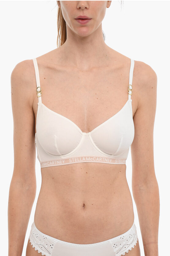 Shop Stella Mccartney Balcony Bra With Logoed Band