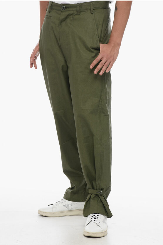 Shop Kenzo Baloon Fit Cotton Pants With Belt Loops