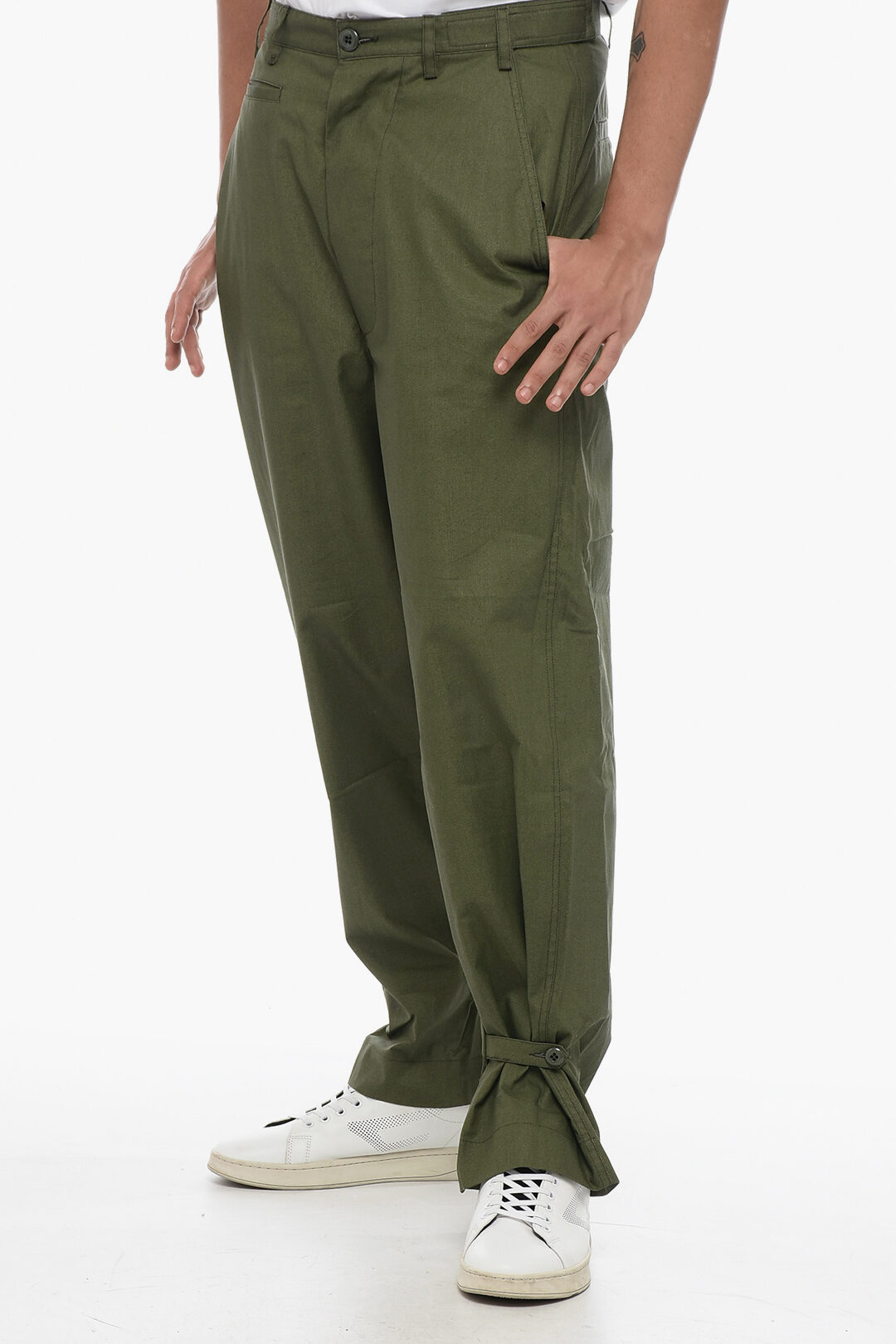 Kenzo Baloon Fit Cotton Pants with Belt Loops men - Glamood Kenzo Baloon Fit Cotton Pants with Belt Loops men - Glamood
