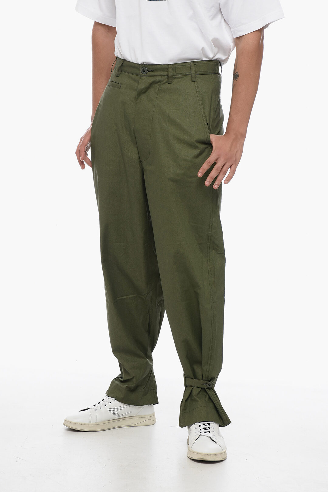 Kenzo Baloon Fit Cotton Pants with Belt Loops men - Glamood