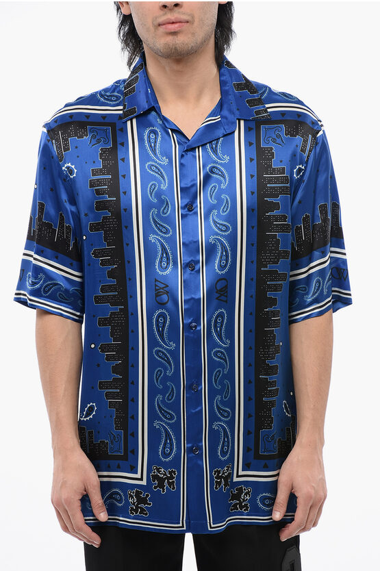 OFF-WHITE BANDANA MOTIF BOWLING SHIRT