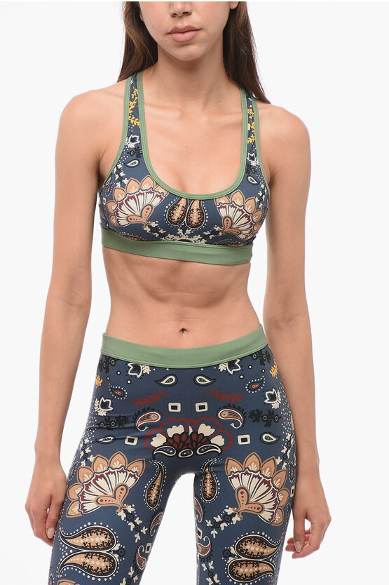Dsquared2 Bandana Motif Sport Bra In Green
