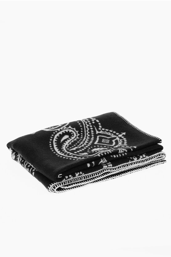 Shop Givenchy Bandana-motif Wool Maxi Scarf