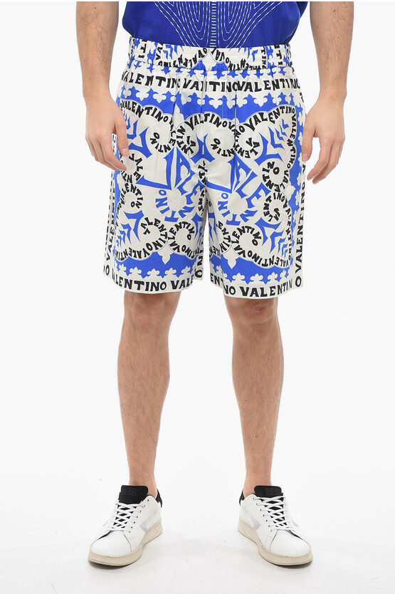 Shop Valentino Bandana Print Cotton Shorts