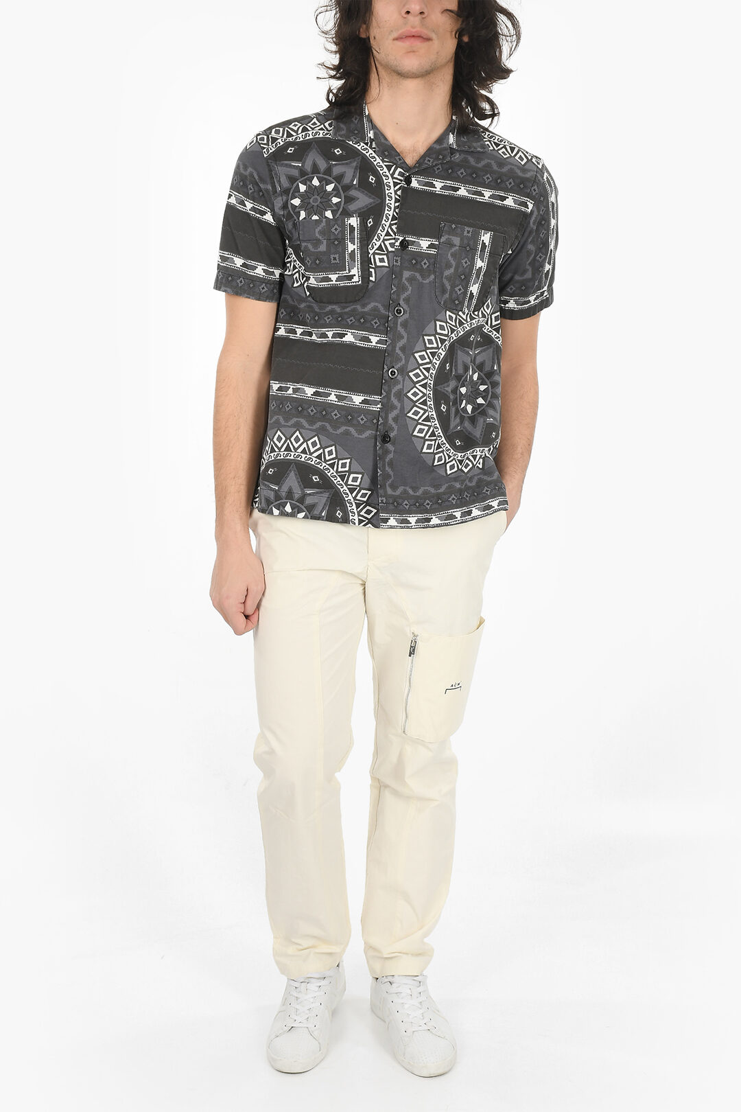 Sacai Bandana Print Short Sleeved Shirt With Pockets men