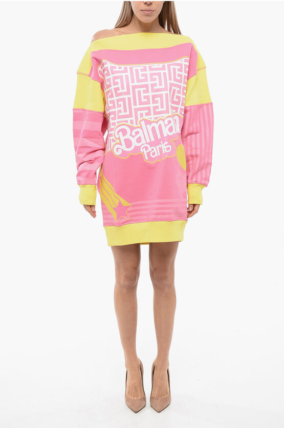 BALMAIN BARBIE BRUSHED COTTON OVERSIZED DRESS
