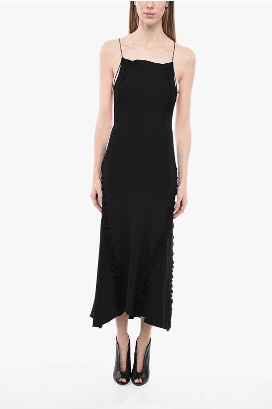 Jacquemus Bare-back Design La Robe Maille Midi Dress In Black