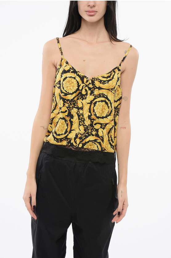 Versace Barocco Print Silk Camisole