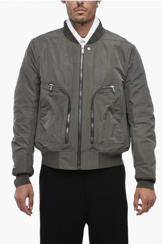 Shop Rick Owens Bauhaus Flight Bomber Jacket With Double Pocket