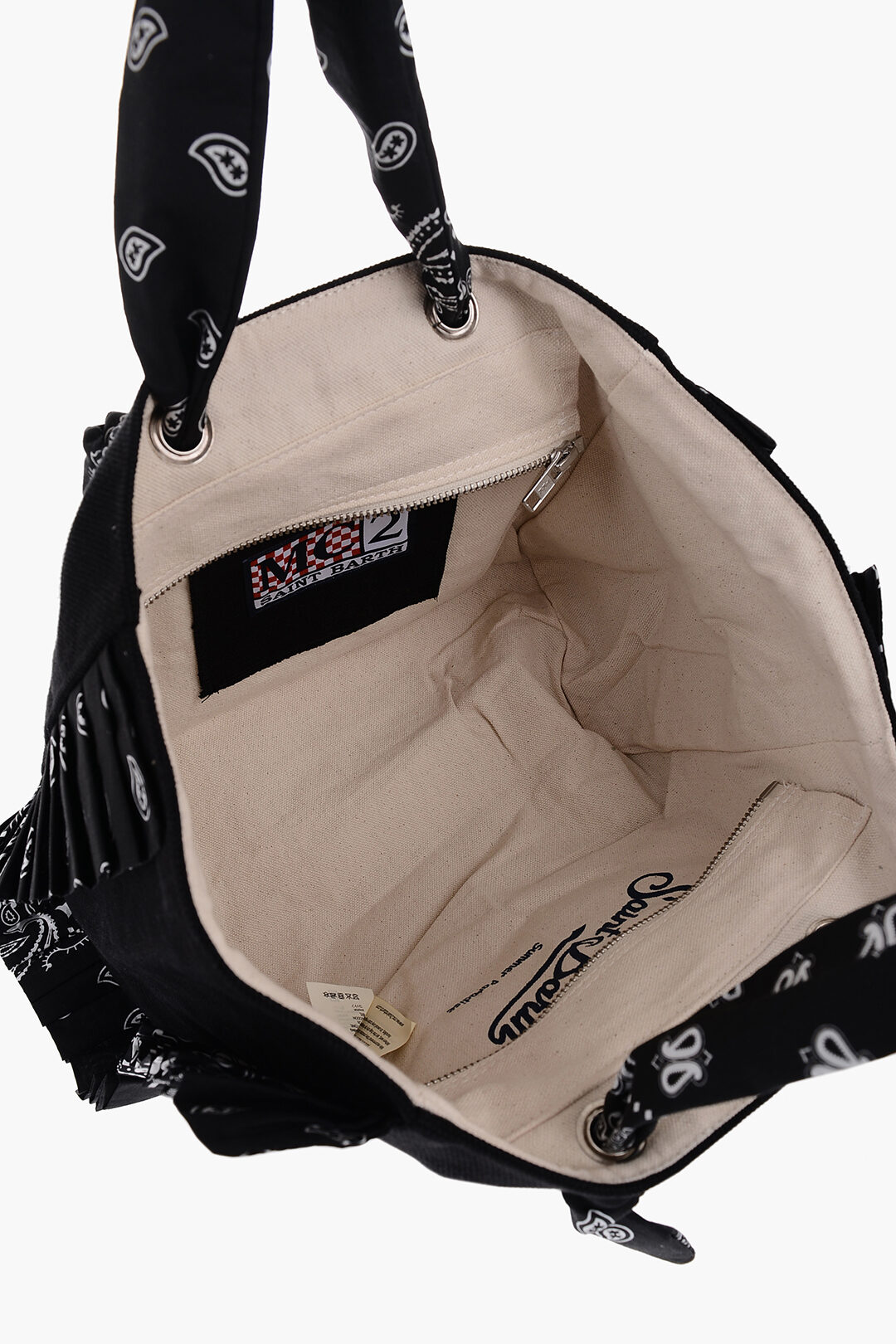 トートバッグ MC2 Saint Barth MC2 Saint Barth Beach Bag with Embroidered Logo and Paisley