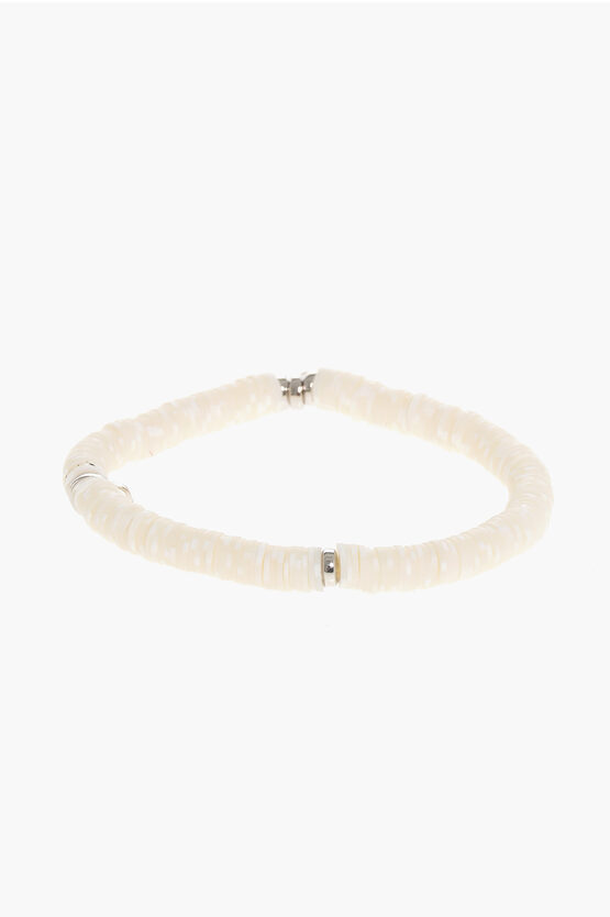 Dsquared2 Beaded Anklet With Silver-tone D2 Logo
