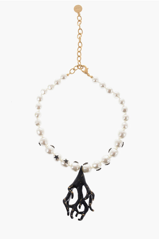 Shop Dior Beads Choker Necklace With Pendant