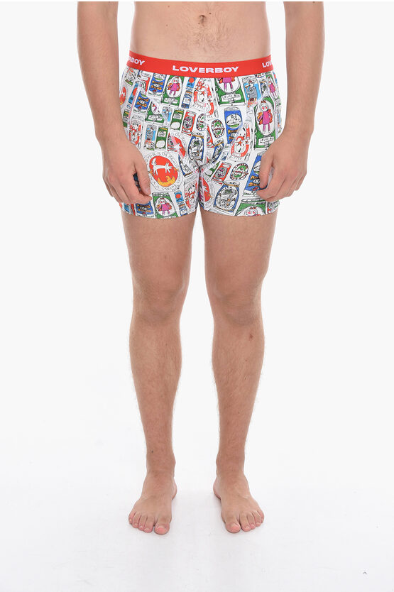 Charles Jeffrey Loverboy Printed Stretch Cotton Boxer Briefs In Multicolor