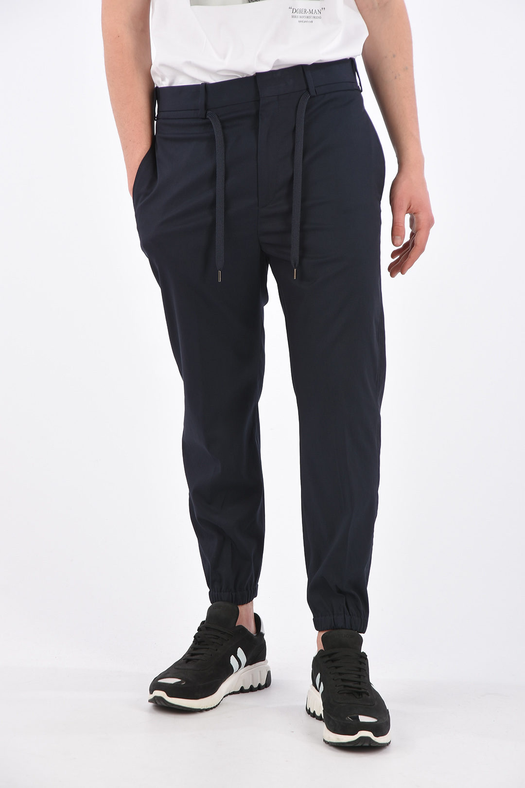 Pants Solid Color Ankle Tied Baggy Pants