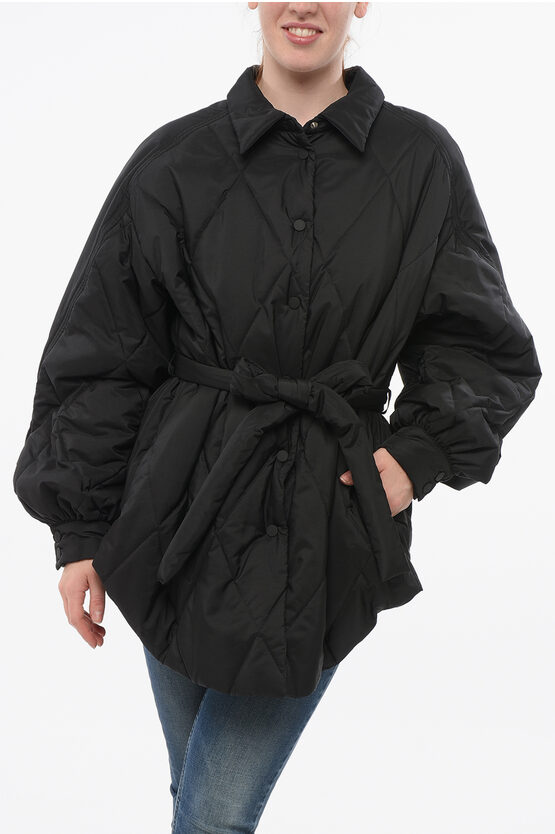Bacon Belted Claire Quilted Jacket In Black