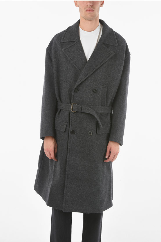 oversized tie belt coat