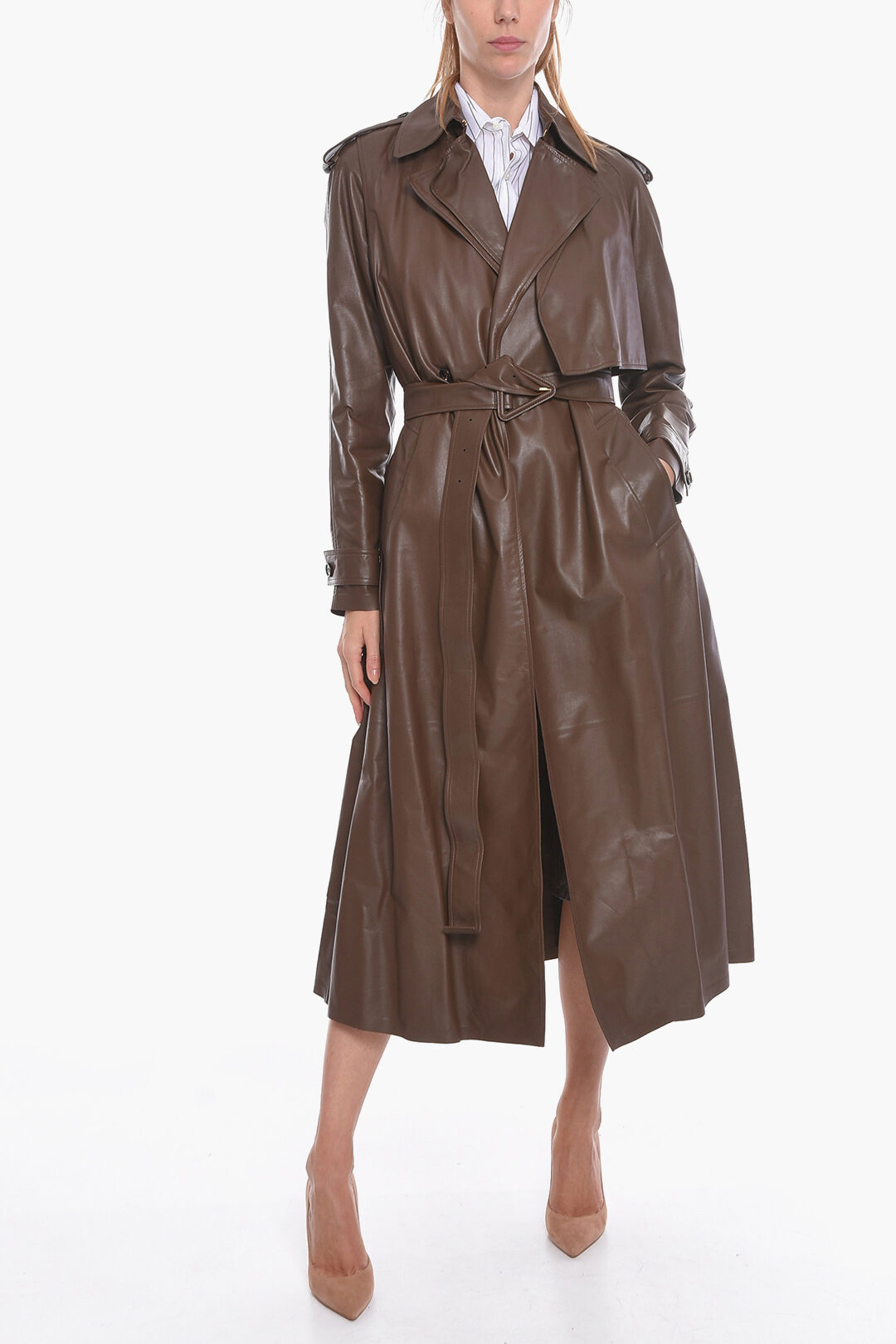 アウトレット BOTTEGA VENETA Belted trench coat Bottega Veneta Compact Wool Gabardine Belted Trench Coat