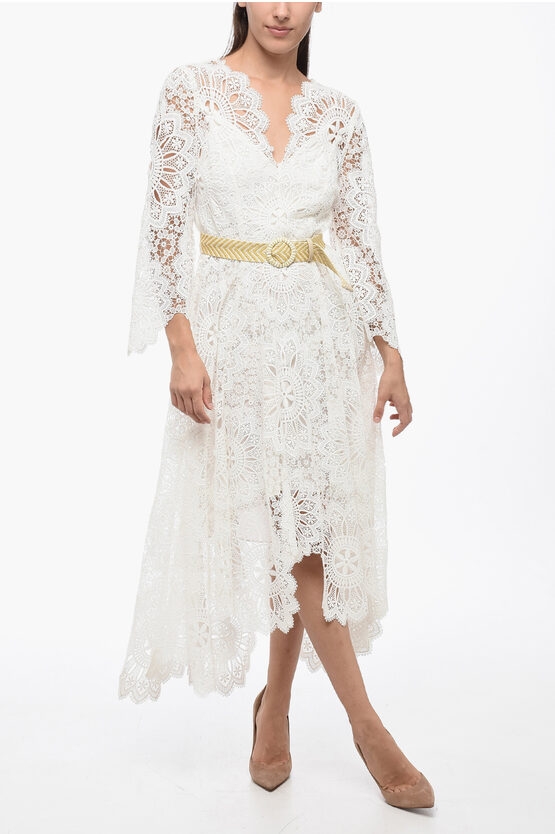 Shop Zimmermann Belted Lace Chintz Dress