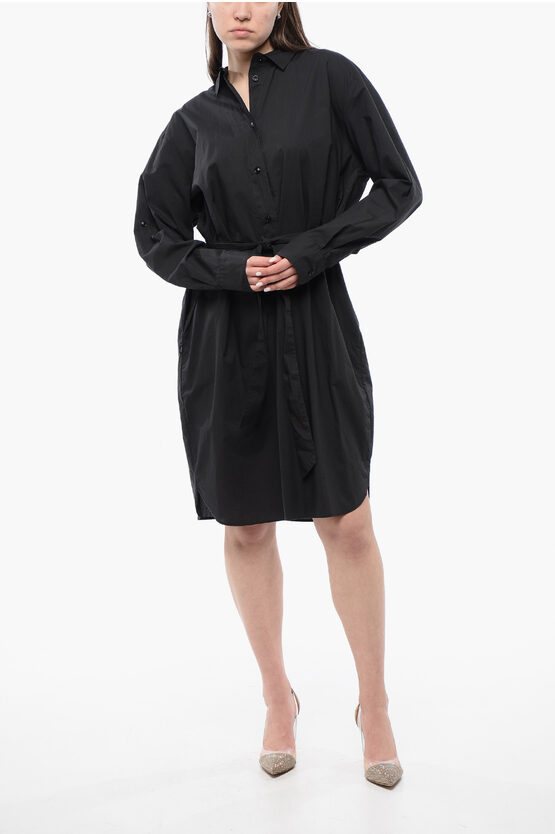 Woolrich Belted Long Sleeved Shirt Dress