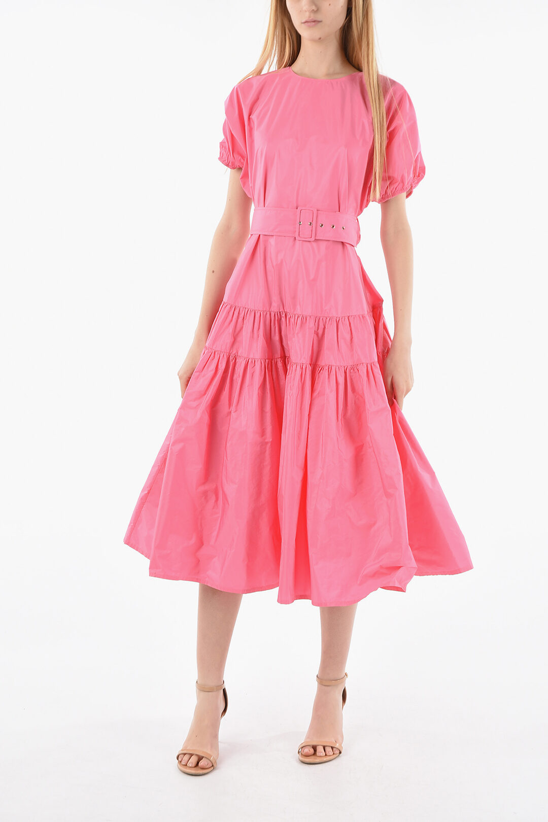Molly Goddard Belted NAOMI Flounced Maxi Dress women