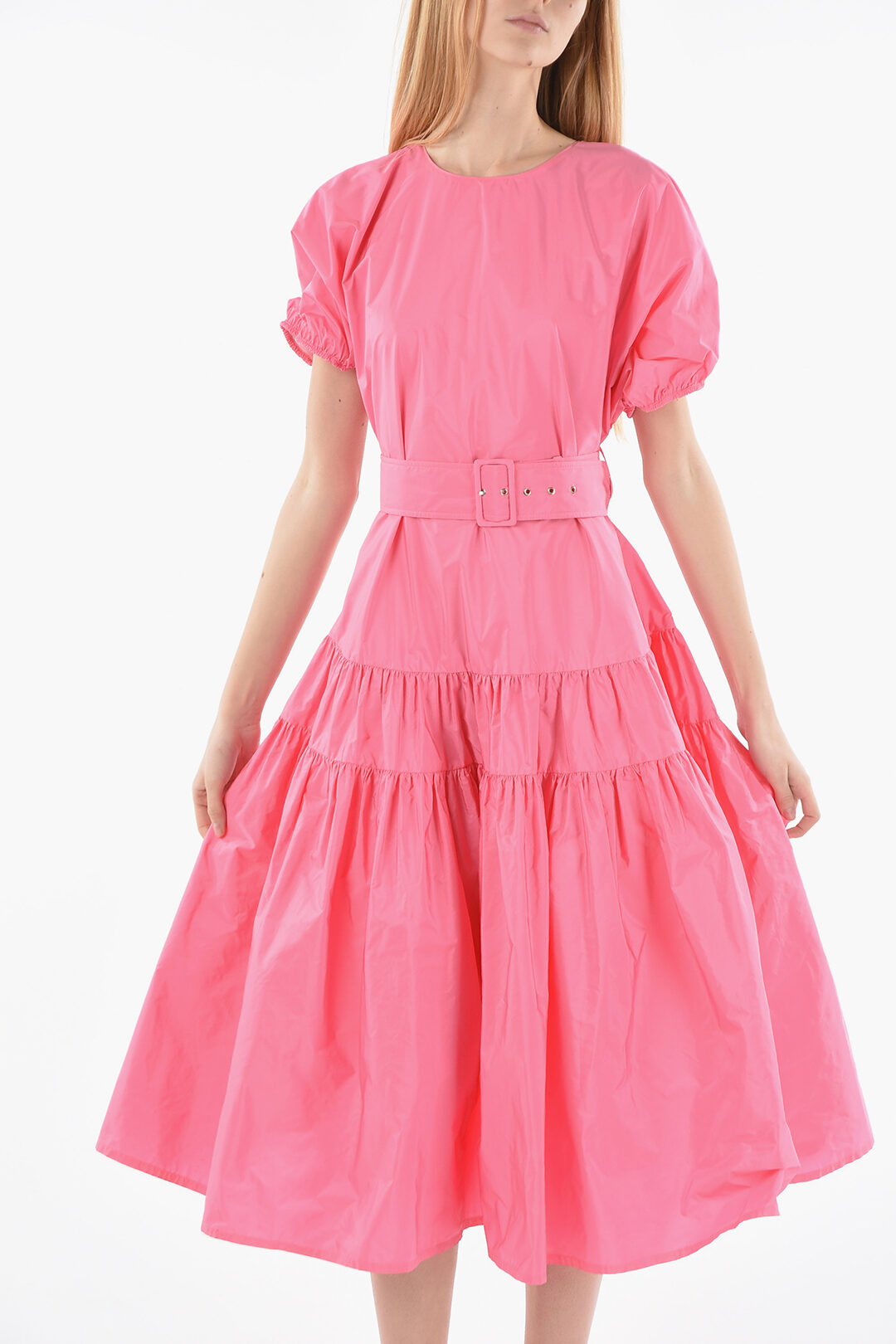 Molly Goddard Belted NAOMI Flounced Maxi Dress women
