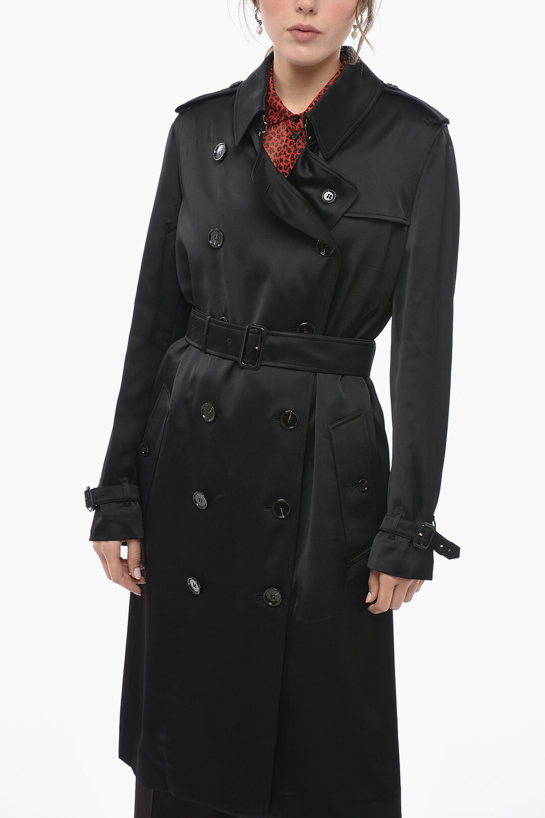 Burberry satin trench coat on sale