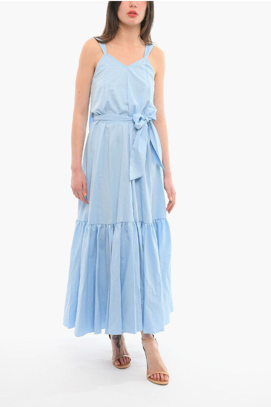 Forte Forte Belted Sleeveless Maxi Dress In Blue