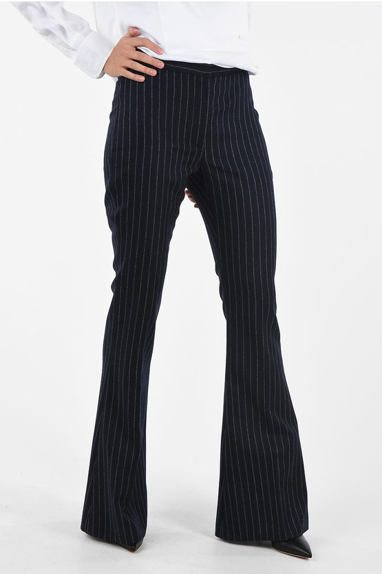 Alexander McQueen bengal striped high-rise boot cut wool pants
