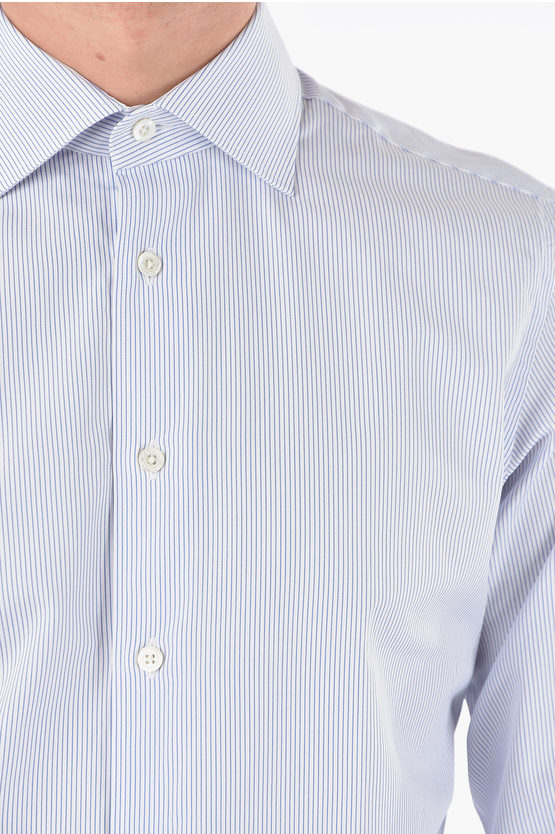 Corneliani Bengal Striped Spread Collar Shirt men Glamood Outlet