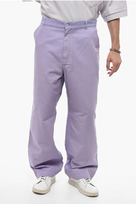 Kenzo Bi-material Cargo Pants In Purple