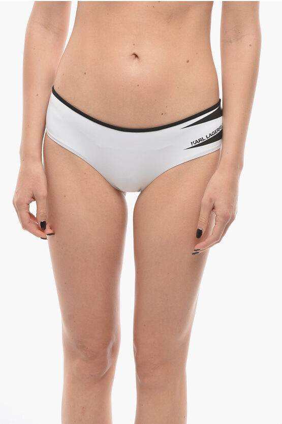 Karl Lagerfeld Bikini Bottom Tribal With Contrasting Details In White