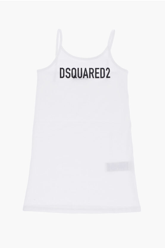 Dsquared2 Bikini Cover With Contrasting Logo In White
