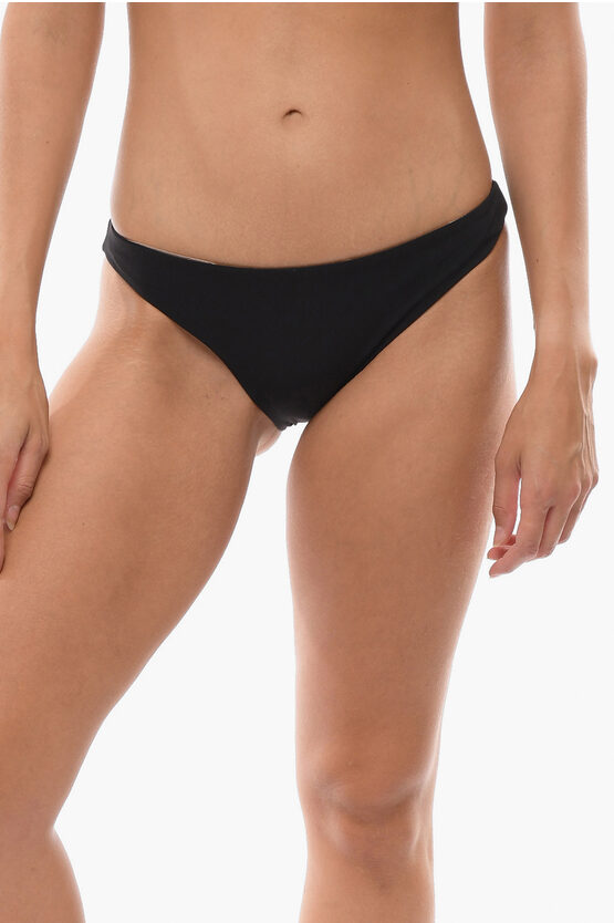 Jil Sander Bikini Slip With Back Logo Print In Black