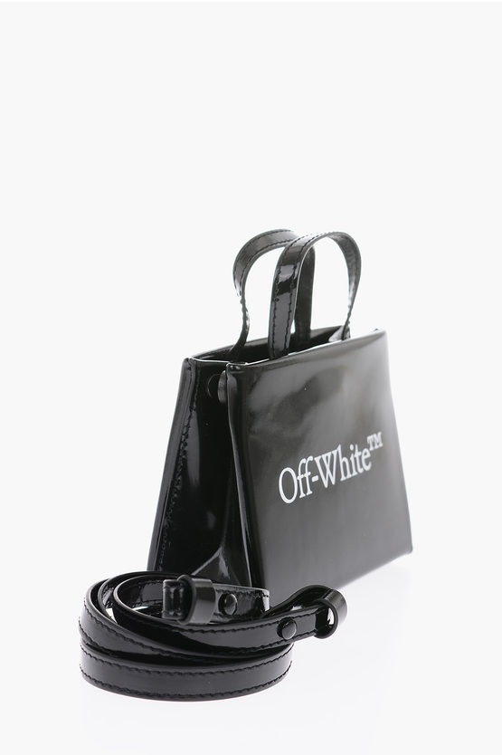 Off-White binder clip fastening mini leather tote bag women