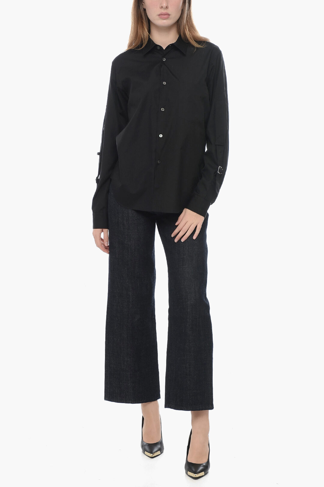 Comme Des Garçons BLACK Cotton UNISEX Shirt with Buckle