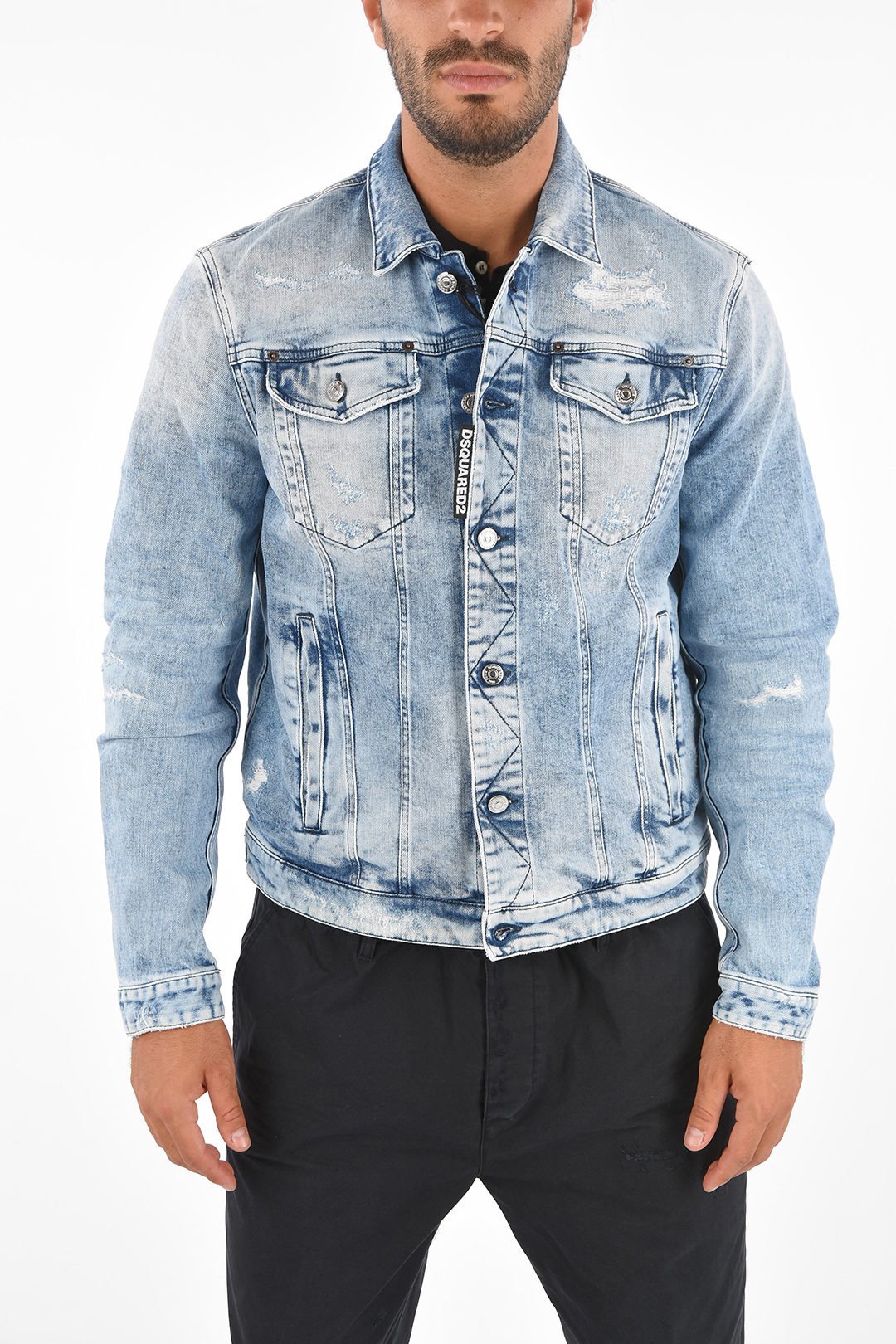 Bleached denim shop jacket