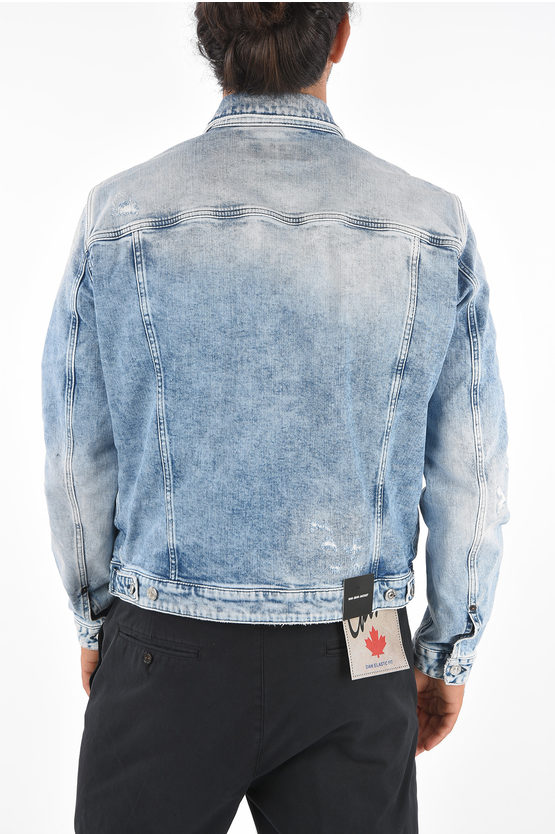 long fitted jean jacket