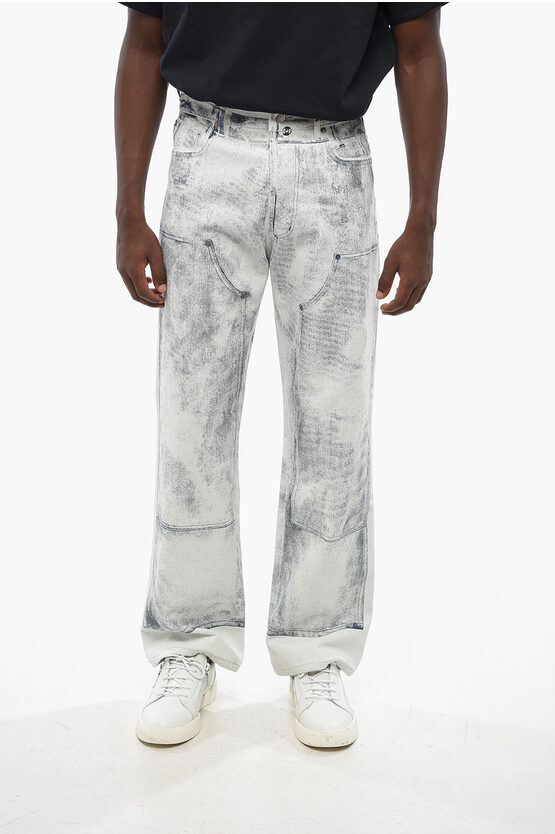 Dior Bleached Effect Relaxed Fit Jeans 24cm In Gray