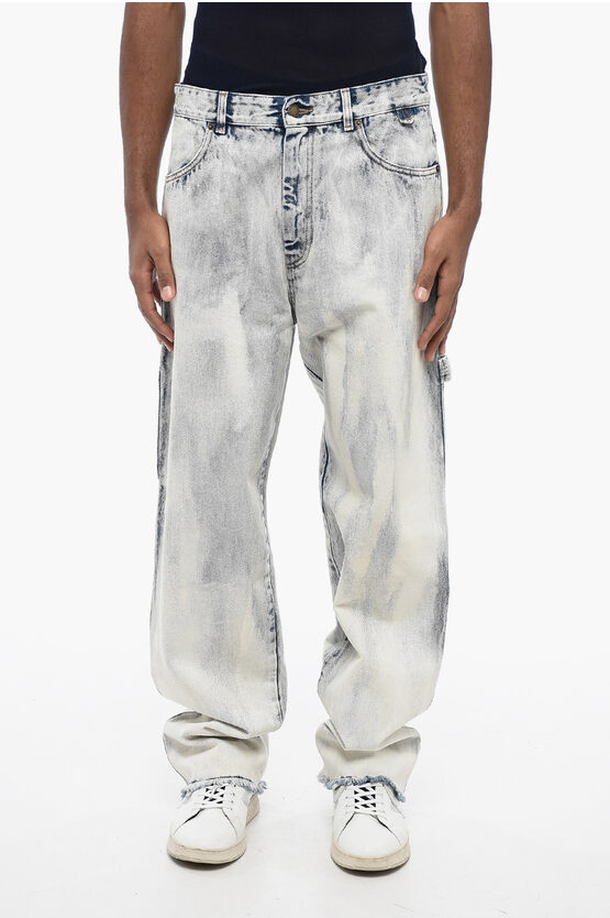 DARKPARK BLEACHED JEANS WITH FRAYED HEM 23CM 