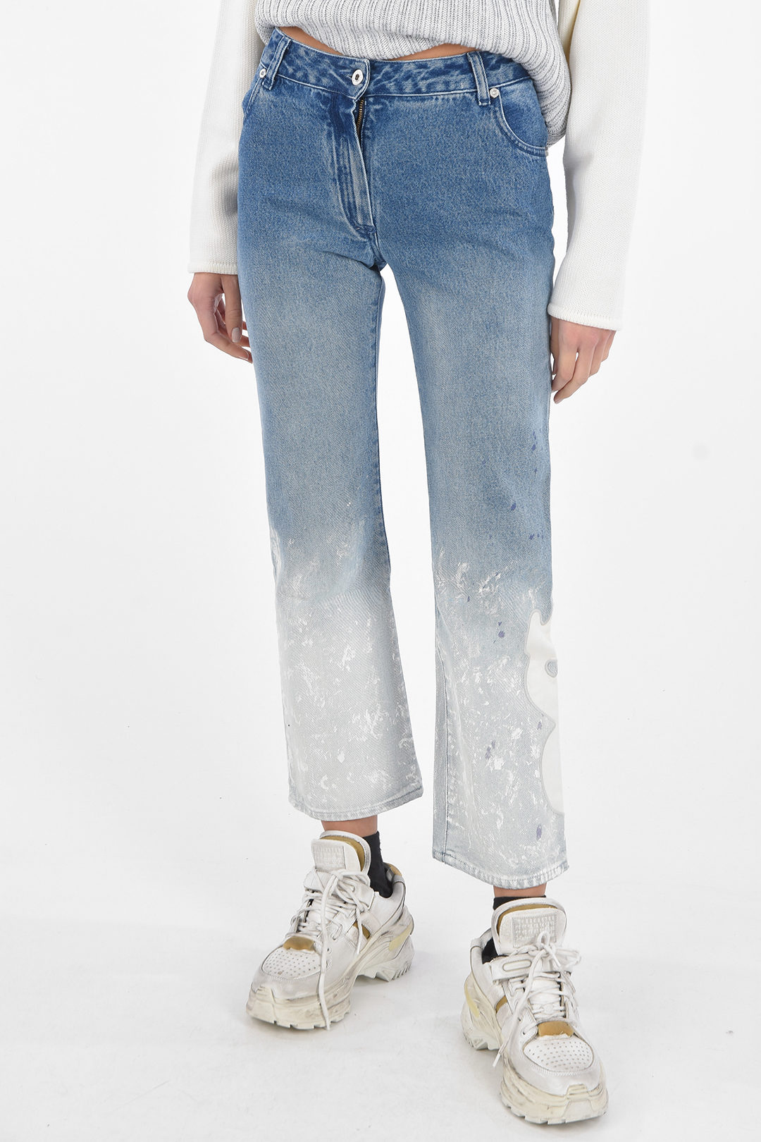 Bleached SHAPE CROPPED Jeans women - Glamood Outlet