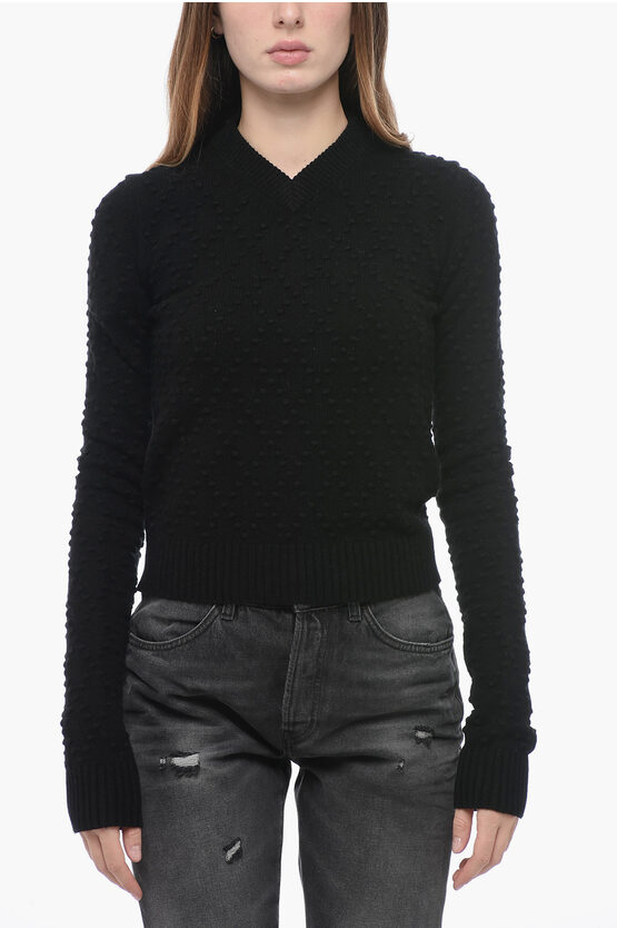 Shop Sportmax Blended Cashmere Sweater With Geometric Embroideries