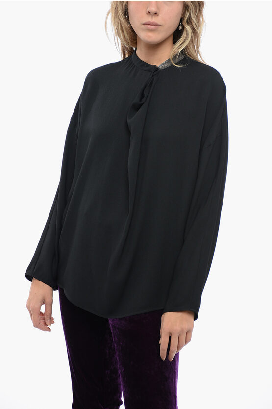 Fabiana Filippi Blended Silk Blouse With Shimmer Detail