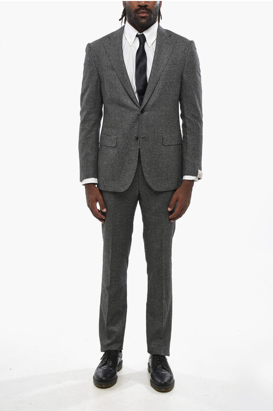 Corneliani Cc Collection Wool Blend Reset Single Breasted Suit With Fla Grösse 50 In Gray