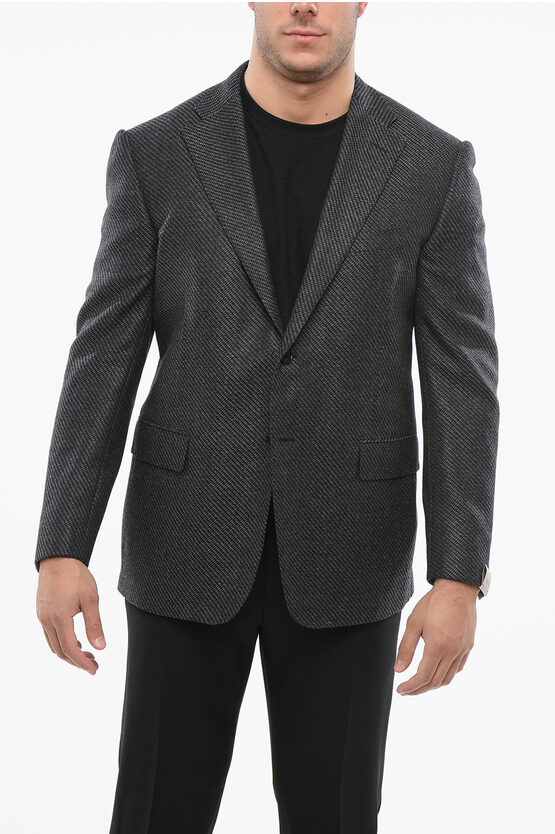 Corneliani Blended Wool Blazer With Flap Pockets