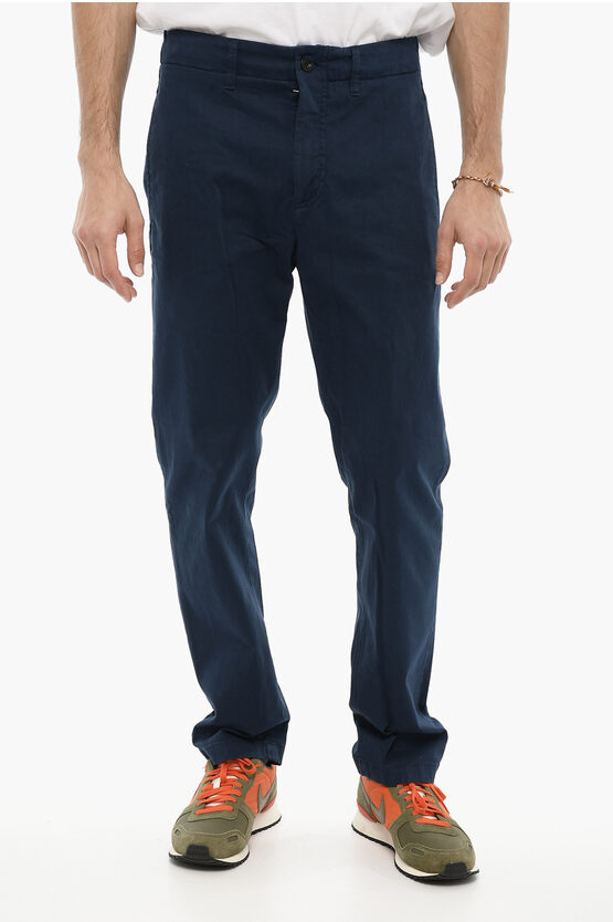 Department 5 Blet Loops Cotton Twill Off Trousers In Blue